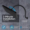 image:imageSparkPod 10 Inch Round Rain Shower Head  Ceiling or Wall Mount Rainfall Shower Head  Large Coverage Showerhead  Brass Ball Joint with 360 Adjustment  1Min Install Elegant Brushed Nickel3  Midnight Black Matte 12 Inch Rectangle