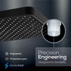 image:imageSparkPod 10 Inch Round Rain Shower Head  Ceiling or Wall Mount Rainfall Shower Head  Large Coverage Showerhead  Brass Ball Joint with 360 Adjustment  1Min Install Elegant Brushed Nickel3  Midnight Black Matte 12 Inch Rectangle
