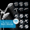 image:imageSparkPod Dual Shower Head  8 High Pressure 55Mode Rain Shower Heads with Handheld Spray Combo  Rainfall Handheld amp Dual Mode  Easy Install 3Way Showerhead with Hose amp Holder Brushed Nickel1 Luxury Polished Chrome  55Mode