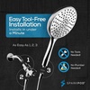 image:imageSparkPod High Pressure Handheld Shower Head with Hose Huge 6Inch Face Rain Shower with Extra Long 6 ft Hose and Premium Adjustable Bracket Luxury Design Toolless 1Min Installation Chrome1 Luxury Polished Chrome  Full Set
