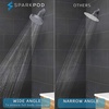 image:imageSparkPod Rain Shower Head 6 Inch Round Egyptian Gold FinishCharcoal Grey