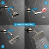 image:imageSparkPod Rain Shower Head 6 Inch Round Egyptian Gold FinishElegant Brushed Nickel