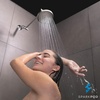 image:imageSparkPod Rain Shower Head 6 Inch Round Egyptian Gold FinishElegant Brushed Nickel