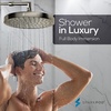 image:imageSparkPod Rain Shower Head 6 Inch Round Egyptian Gold FinishElegant Brushed Nickel