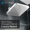 image:imageSparkPod Rain Shower Head 6 Inch Round Egyptian Gold FinishLuxury Polished Chrome