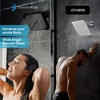 image:imageSparkPod Rain Shower Head 6 Inch Round Egyptian Gold FinishMidnight Black Matte