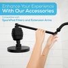 image:imageSparkPod Rain Shower Head 6 Inch Round Egyptian Gold FinishMidnight Black Matte