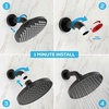 image:imageSparkPod Rain Shower Head 6 Inch Round Egyptian Gold FinishMidnight Black Matte