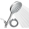 image:imageSparkPod High Pressure Handheld Shower Head with Hose Huge 6Inch Face Rain Shower with Extra Long 6 ft Hose and Premium Adjustable Bracket Luxury Design Toolless 1Min Installation Chrome1 Luxury Polished Chrome  Full Set