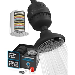 image:imageSparkPod 23Stage Filtered Shower Head with 3 Spray Settings  High Pressure Shower Head with Filters for Dry Hair and Skin  Showerhead with Filter Reduces Chlorine amp Heavy Metals Black Matte3 Midnight Black Matte SP500