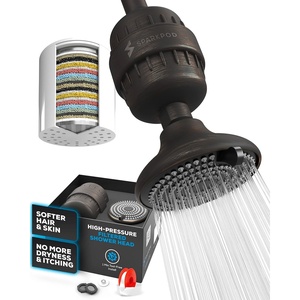 image:imageSparkPod 23Stage Filtered Shower Head with 3 Spray Settings  High Pressure Shower Head with Filters for Dry Hair and Skin  Showerhead with Filter Reduces Chlorine amp Heavy Metals Black Matte4 Vintage OilRubbed Bronze SP500