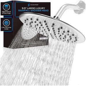 image:imageSparkPod 95 Inch Large Rain Shower Head  Luxury Rainfall Shower Head  High Pressure Showerhead Full Body Coverage with AntiClog Silicone Nozzles No Hassle Easy Install 12 NPT Chrome1  Luxury Polished Chrome