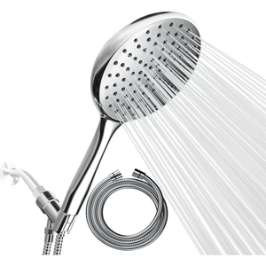 image:imageSparkPod High Pressure Handheld Shower Head with Hose Huge 6Inch Face Rain Shower with Extra Long 6 ft Hose and Premium Adjustable Bracket Luxury Design Toolless 1Min Installation Chrome1 Luxury Polished Chrome  Full Set
