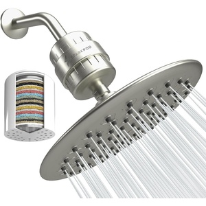 image:imageSparkPod Luxury Filtered Shower Head 23Stage 95 Round Polished Chrome2 Elegant Brushed Nickel 95 Inch