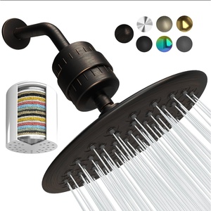 image:imageSparkPod Luxury Filtered Shower Head 23Stage 95 Round Polished Chrome4 Vintage OilRubbed Bronze 95 Inch