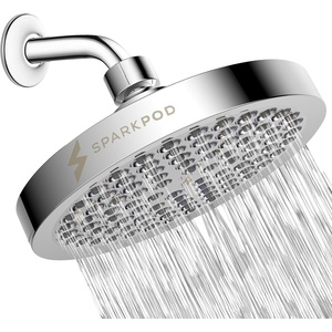 image:imageSparkPod Rain Shower Head 6 Inch Round Egyptian Gold FinishLuxury Polished Chrome