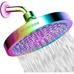 image:imageSparkPod Rain Shower Head 6 Inch Round Egyptian Gold FinishRadiant Rainbow