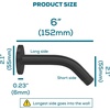 image:imageSparkPod 6 Inch Shower Arm with Flange  Solid Stainless Steel Shower Head Extension Arm WallMounted for Fixed amp Handheld Showerheads  Teflon Tape Included Standard 6 Midnight Black Matte