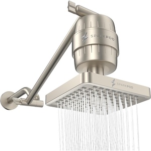 image:imageSparkPod Filtered Shower Head 23Stage 6 Round Polished Chrome2 Elegant Brushed Nickel  Square
