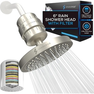 image:imageSparkPod Filtered Shower Head 23Stage 6 Round Polished Chrome2 Elegant Brushed Nickel