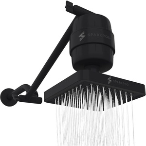 image:imageSparkPod Filtered Shower Head 23Stage 6 Round Polished Chrome3 Midnight Black Matte  Square