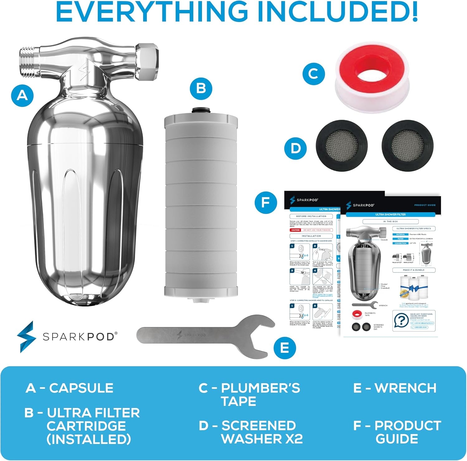 image:imageSparkPod Ultra Shower Filter Cartridge  High Output Shower Head Filter Cartridge Replacement  Unique Filtration Method Removes Up To 95 of Chlorine Heavy Metals Sediments amp Impurities 3 PiecesLuxury Polished Chrome  1 Refill