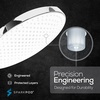image:imageSparkPod 10 Inch Round Rain Shower Head  Ceiling or Wall Mount Rainfall Shower Head  Large Coverage Showerhead  Brass Ball Joint with 360 Adjustment  1Min Install Chrome and White5  Chrome White 10 Inch Round