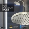image:imageSparkPod 10 Inch Round Rain Shower Head  Ceiling or Wall Mount Rainfall Shower Head  Large Coverage Showerhead  Brass Ball Joint with 360 Adjustment  1Min Install Chrome and White2  Elegant Brushed Nickel 10 Inch Round