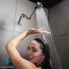 image:imageSparkPod High Pressure 3Function Rain Shower Head  Luxury Modern Look  375 Wide Angle Rainfall Showerhead  No Hassle Toolless 1Min Installation Polished Brass  Rainfall Shower Head