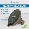 image:imageSparkPod High Pressure 3Function Rain Shower Head  Luxury Modern Look  375 Wide Angle Rainfall Showerhead  No Hassle Toolless 1Min Installation Polished Brass  Rainfall Shower Head
